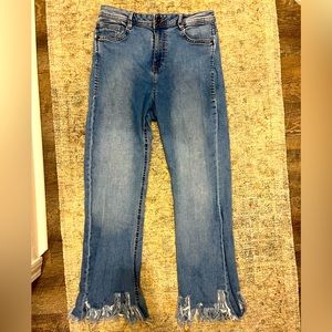ZARA trafaluc denim fringe jeans size 8